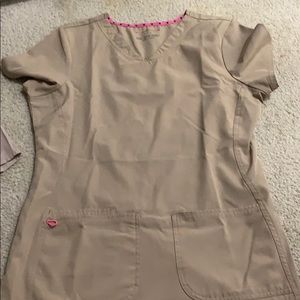 Beige Heart Soul Scrub top!